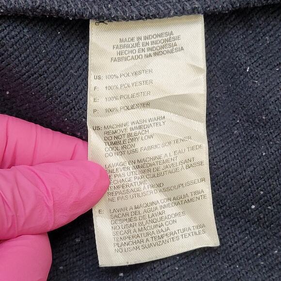 ADIDAS Trefoil 1/4 Zip Jacket Large 22x28 Navy Yellow Trim - Picture 13 of 16